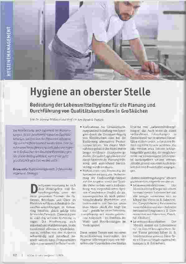 Vorschauseite 1: Hygiene an oberster Stelle