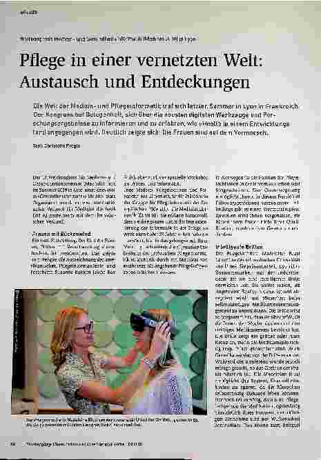 Vorschauseite 1: Pflege in einer vernetzten Welt: Austausch und Entdeckungen