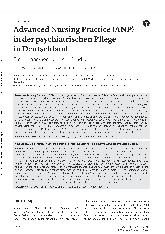 Vorschauseite 1: Advanced Nursing Practice (ANP) in der psychiatrischen Pflege in Deutschland