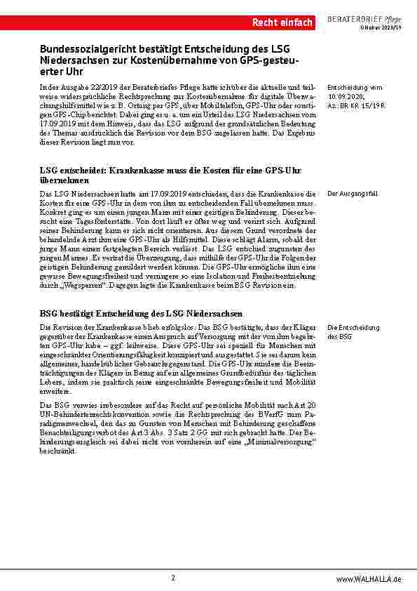 Vorschauseite 2: Zusammenfassung Beraterbrief Pflege