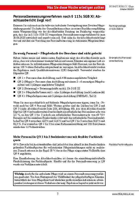 Vorschauseite 3: Zusammenfassung Beraterbrief Pflege