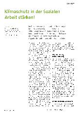 Vorschauseite 1: Klimaschutz in der Sozialen Arbeit stärken!