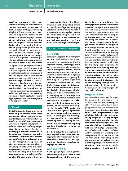 Vorschauseite 2: Perioperative Akutschmerztherapie bei ambulanten Eingriffen