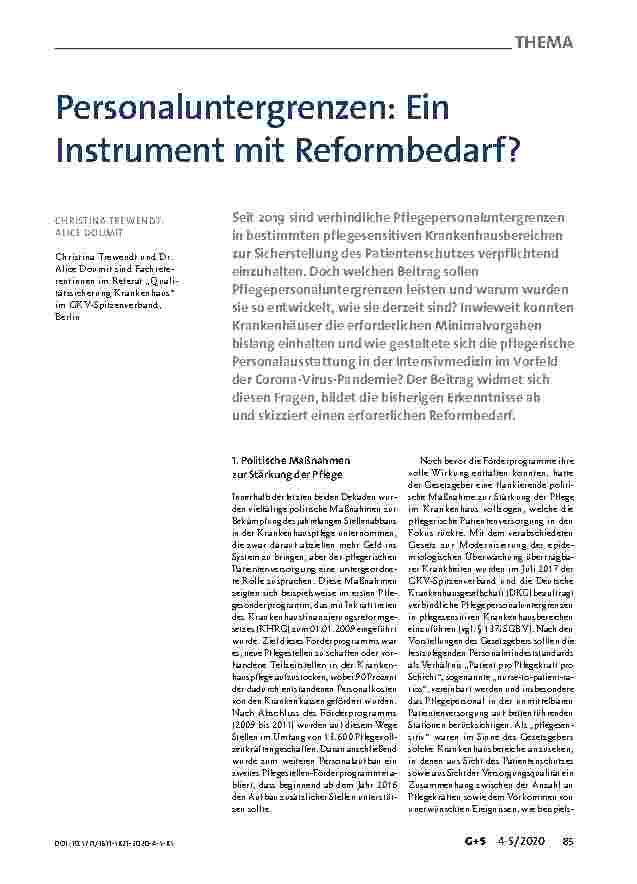 Vorschauseite 1: Personalgrenzen: Ein Instrument mit Reformbedarf?