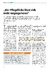 Vorschauseite 1: "Die Pflegelücke lässt sich nicht wegregulieren."