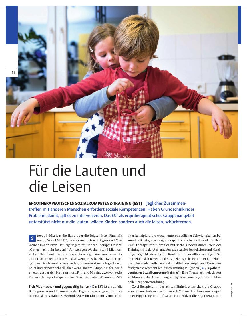 Vorschauseite 1: Ergotherapeutisches Sozialkompetenz-Training (EST) ? Für die Lauten und die Leisen