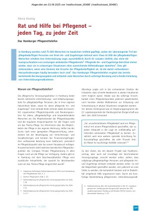 Vorschauseite 1: Rat und Hilfe bei Pflegenot – jeden Tag, zu jeder Zeit