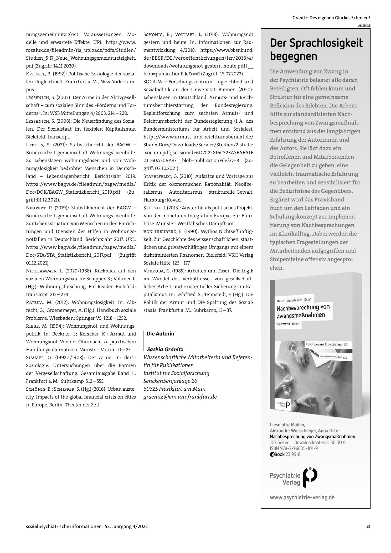 Vorschauseite 5: Des eigenen Glückes Schmied? Individualisierung von Wohnungsnot und neoliberale Wohnungsmarktpolitik