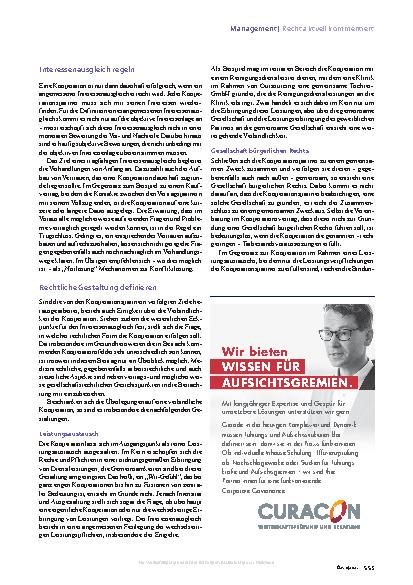Vorschauseite 2: Kooperationen. Drum prüfe, wer sich bindet.