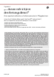 Vorschauseite 1: „… darum rufe ich jetzt den Rettungsdienst!“ Eine qualitative Studie zu Notfallszenarien in Pflegeheimen