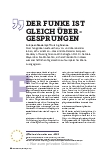 Vorschauseite 1: Der Funke ist gleich übergesprungen.
