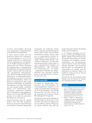 Vorschauseite 2: Perioperativer Umgang mit Glucagon-like Peptide-1-Rezeptoragonisten – Nüchternheit, Aspiration und Leitlinien
