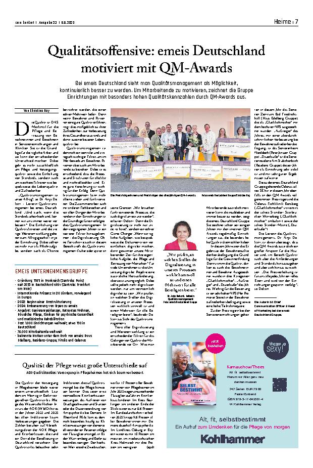 Vorschauseite 1: Qualitätsoffensive: emeis Deutschland motiviert mit QM-Awards