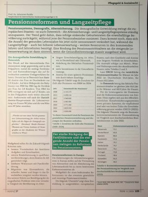 Vorschauseite 2: Pensionsreformen und Langzeitpflege