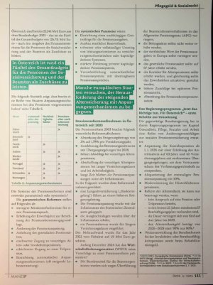 Vorschauseite 4: Pensionsreformen und Langzeitpflege