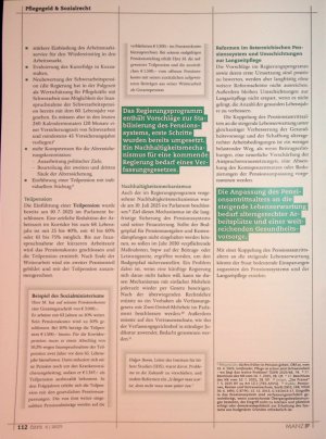 Vorschauseite 5: Pensionsreformen und Langzeitpflege