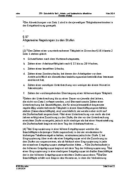 Vorschauseite 3: TV-L-Stufenzuordnung nach Herabgruppierung – durchgehende Ausübung der Tätigkeit der niedrigeren Entgeltgruppe nach Höhergruppierung – nur kurzfristige Wahrnehmung einer höherwert…
