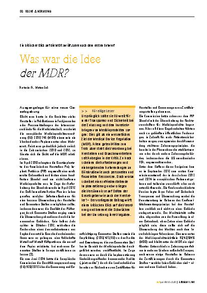 Vorschauseite 1: Was war die Idee der MDR?