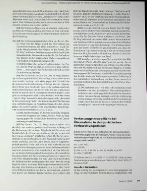 Vorschauseite 1: Verfassungstreuepflicht bei Übernahme in den juristischen Vorbereitungsdienst