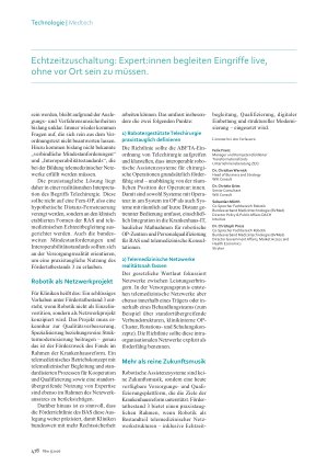Vorschauseite 3: Transformationsfonds. Tiefen der Telechirurgie