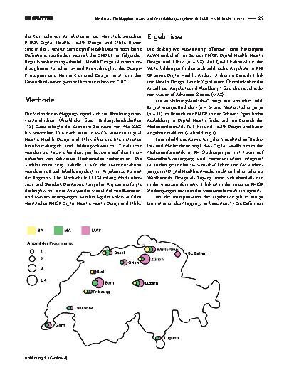 Vorschauseite 3: Ein Mapping zu Ausund Weiterbildungsangeboten in Public Health in der Schweiz