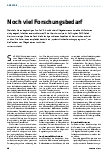 Vorschauseite 1: Noch viel Forschungsbedarf.