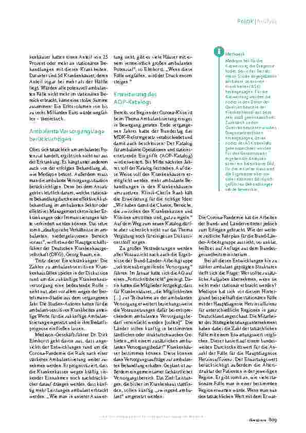 Vorschauseite 2: Neue Serie: Klinik-Stresstest Ruf nach Ambulantisierung