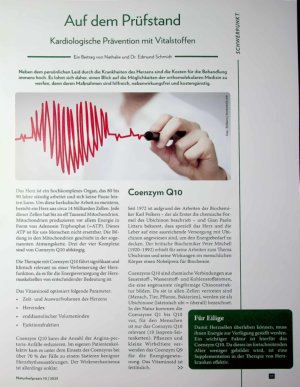 Vorschauseite 1: Auf dem Prüfstand Kardiologische Prävention mit Vitalstoffen