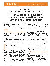 Vorschauseite 1: Inklusionspartnerschaften als Modell einer gelebten Gemeinschaft von Menschen mit und ohne Behinderung