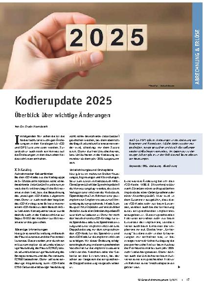 Vorschauseite 1: Kodierupdate 2025: Überblick über wichtige Änderungen