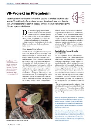 Vorschauseite 1: VR-Projekt im Pflegeheim