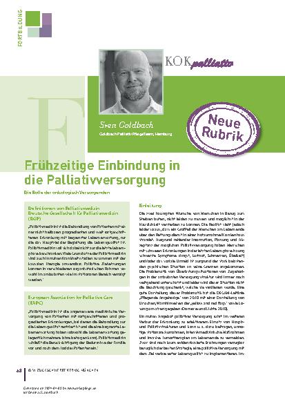 Vorschauseite 1: Frühzeitige Einbindung in die Palliativversorgung