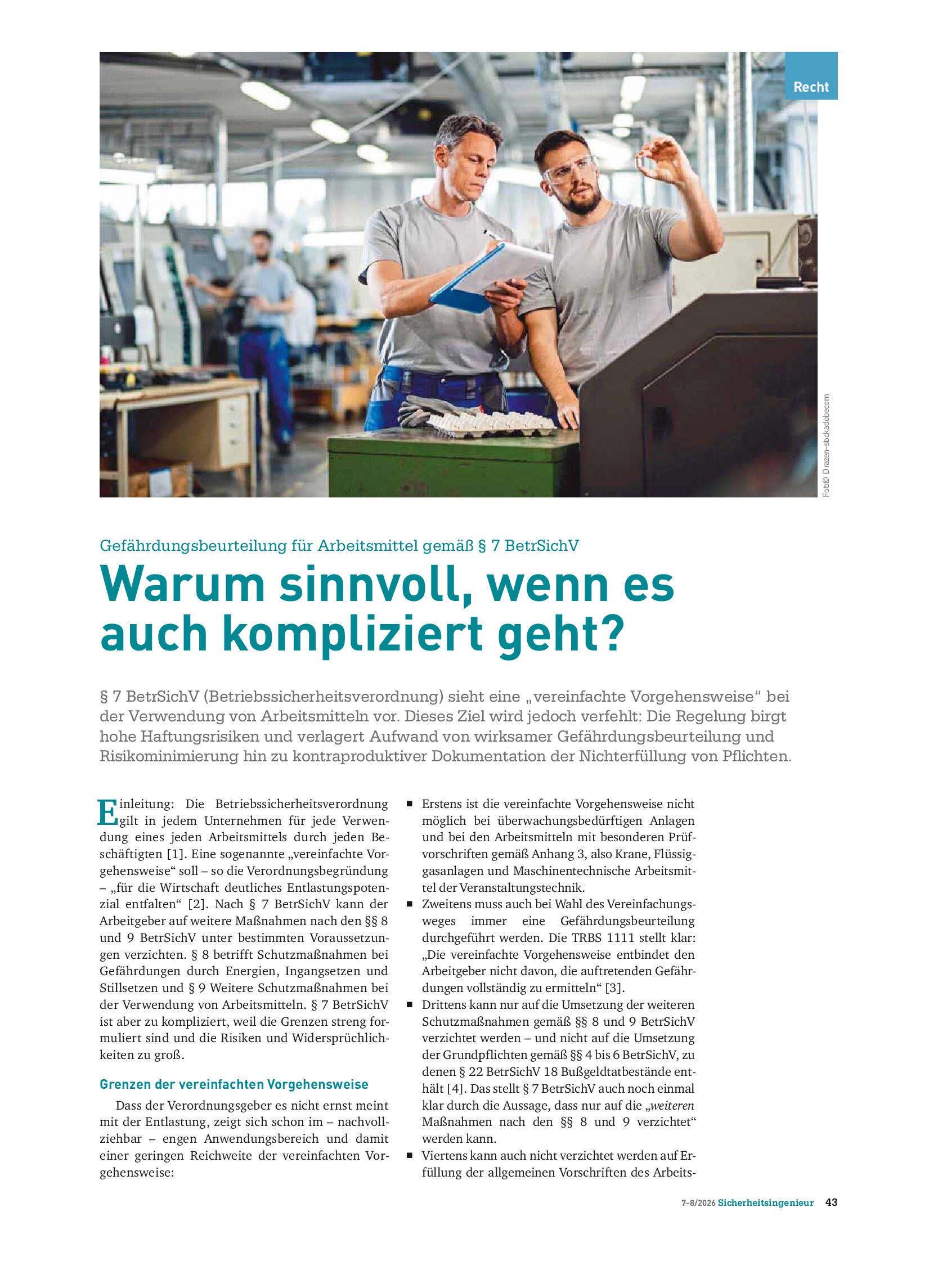 Vorschauseite 1: Warum sinnvoll, wenn es auch kompliziert geht?
