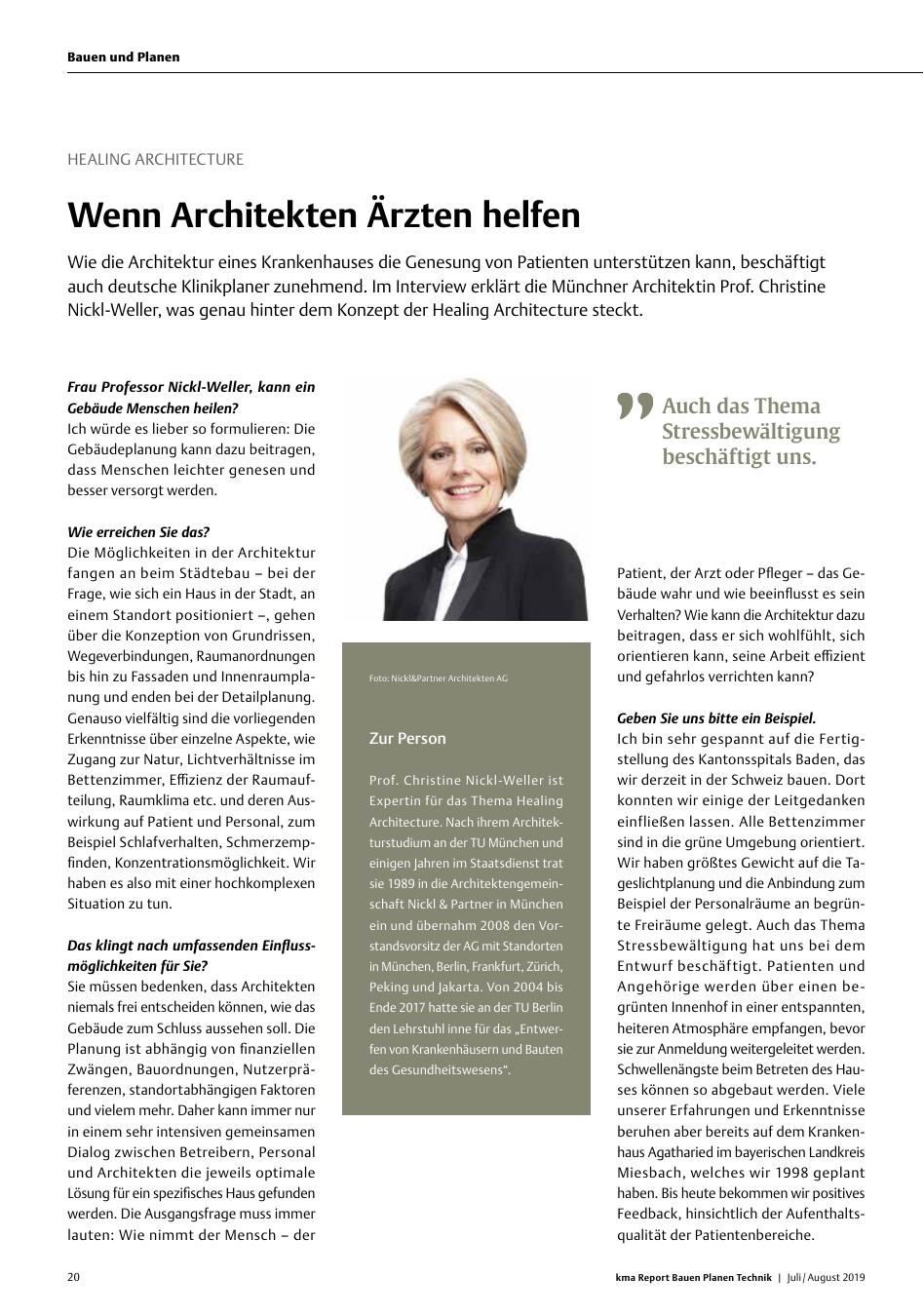 Vorschauseite 1: Healing Architecture: Wenn Architekten Ärzten helfen