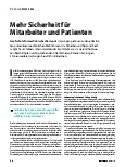 Vorschauseite 1: Mehr Sicherheit für Mitarbeiter und Patienten