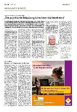Vorschauseite 1: „Die psychische Belastung ist extrem kräftezehrend.“
