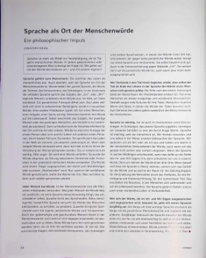 Vorschauseite 1: Sprache als Ort der Menschenwürde Ein philosophischer Impuls