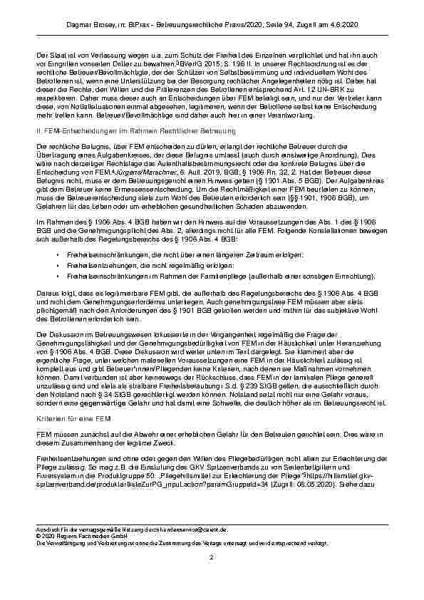 Vorschauseite 2: Freiheitseinschränkungen in der häuslichen Pflege – Kein rechtsfreier Raum