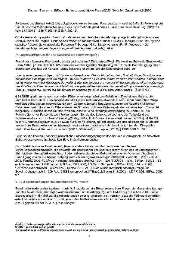 Vorschauseite 5: Freiheitseinschränkungen in der häuslichen Pflege – Kein rechtsfreier Raum