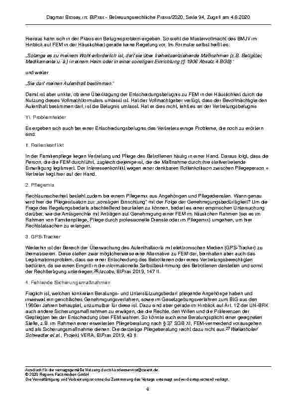 Vorschauseite 6: Freiheitseinschränkungen in der häuslichen Pflege – Kein rechtsfreier Raum