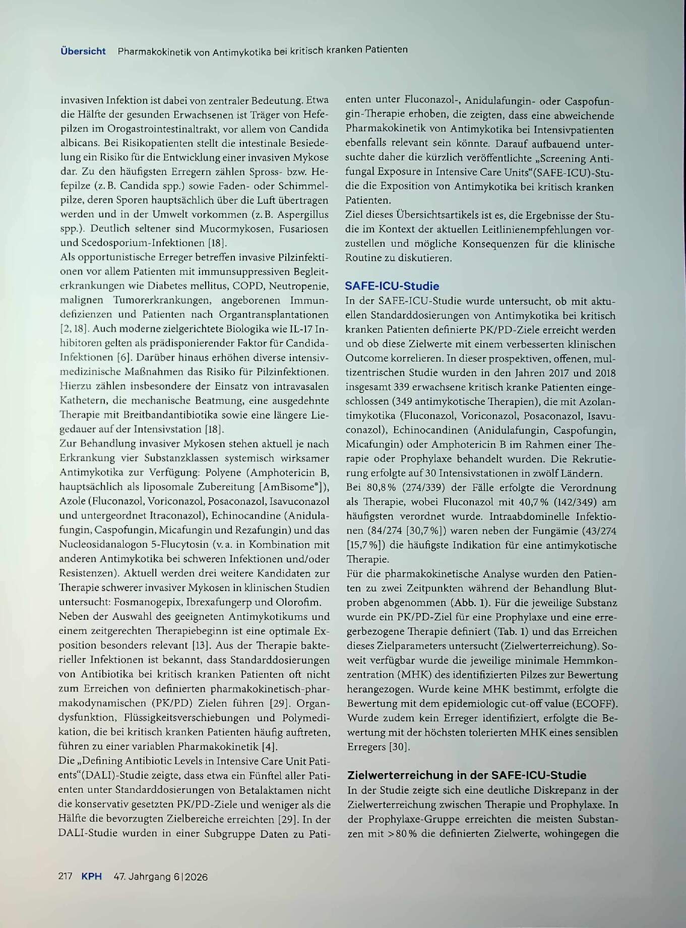 Vorschauseite 2: Pharmakokinetik von Antimykotika bei kritisch kranken Patienten