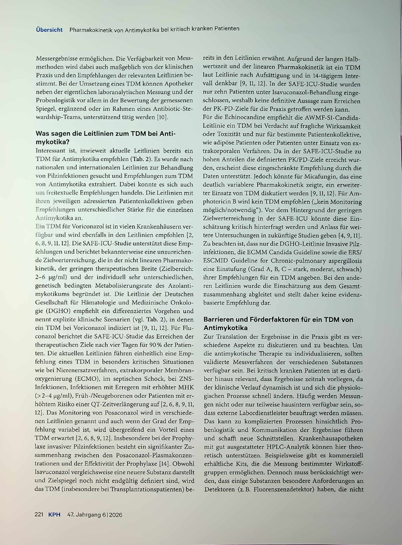 Vorschauseite 6: Pharmakokinetik von Antimykotika bei kritisch kranken Patienten
