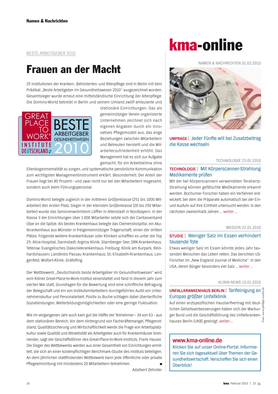 Vorschauseite 1: Frauen an der Macht
