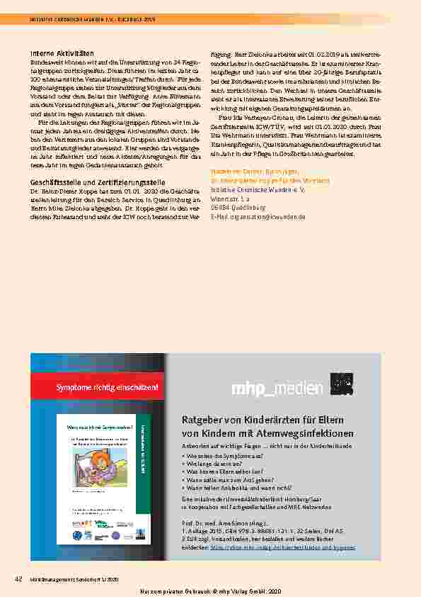 Vorschauseite 5: Rückblick 2019 der Initiative Chronische Wunden