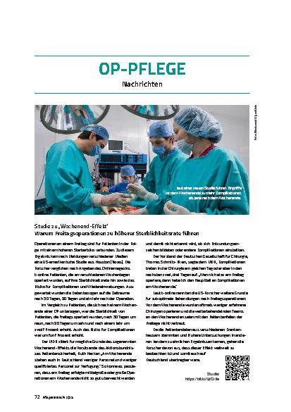 Vorschauseite 1: OP-Pflege Nachrichten