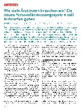 Vorschauseite 1: Wie viele Ärzt: innen brauchen wir? Ein neues Personalbemessungssystem soll Antworten geben.