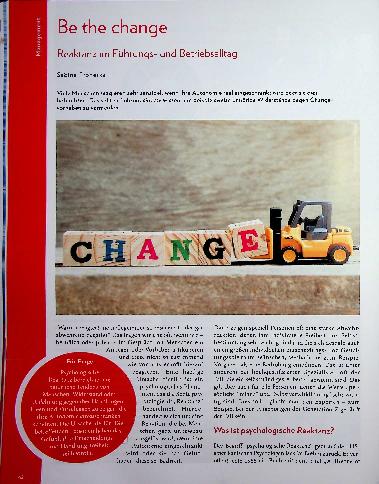 Vorschauseite 1: "Be the change: Reaktanz im Führungsund Betriebsalltag"