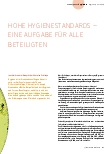 Vorschauseite 1: HOHE HYGIENESTANDARDS – EINE AUFGABE FÜR ALLE BETEILIGTEN