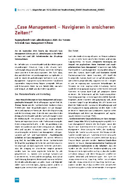 Vorschauseite 1: "Case Management – Navigieren in unsicheren Zeiten!"