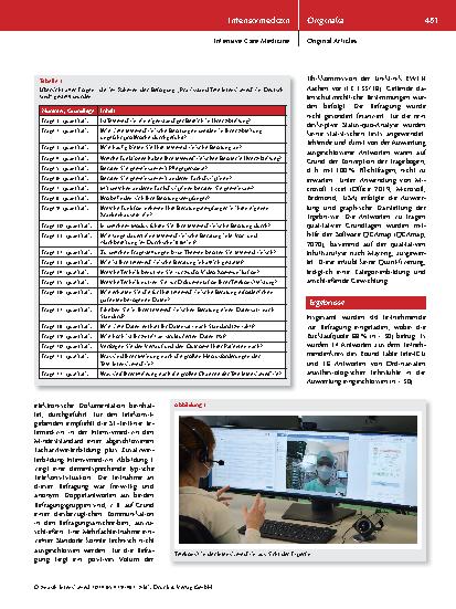 Vorschauseite 3: Telemedizin in der Intensivmedizin – Analyse einer deutschlandweiten Mixed-Method-Befragung zum Praxisstand